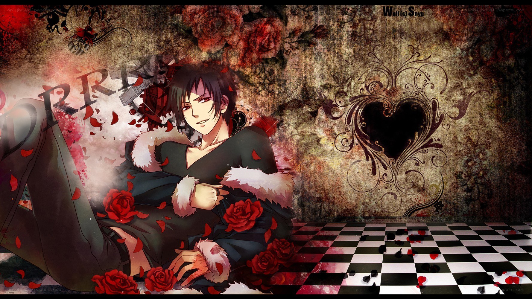 anime character with roses