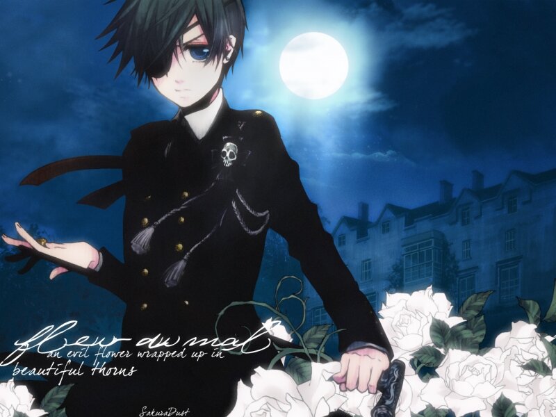 anime character with roses