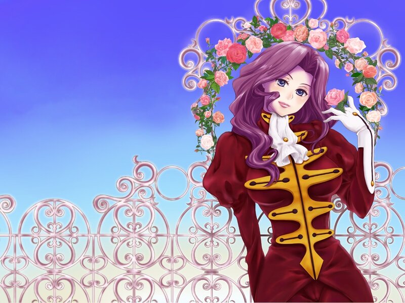 anime character with roses