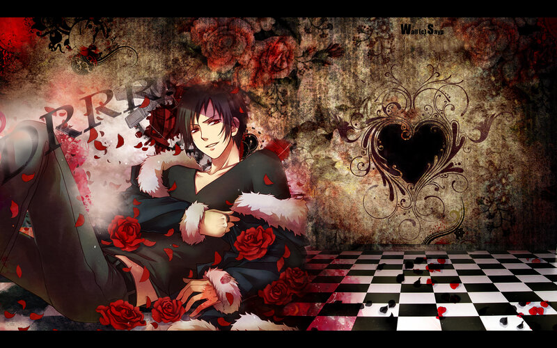 Anime Character with Roses — Red