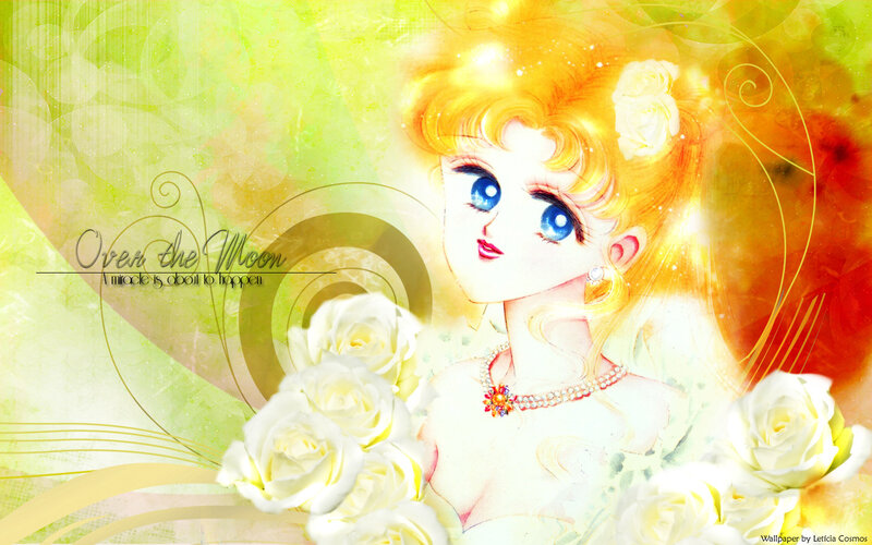 Anime Character with Roses — Yellow