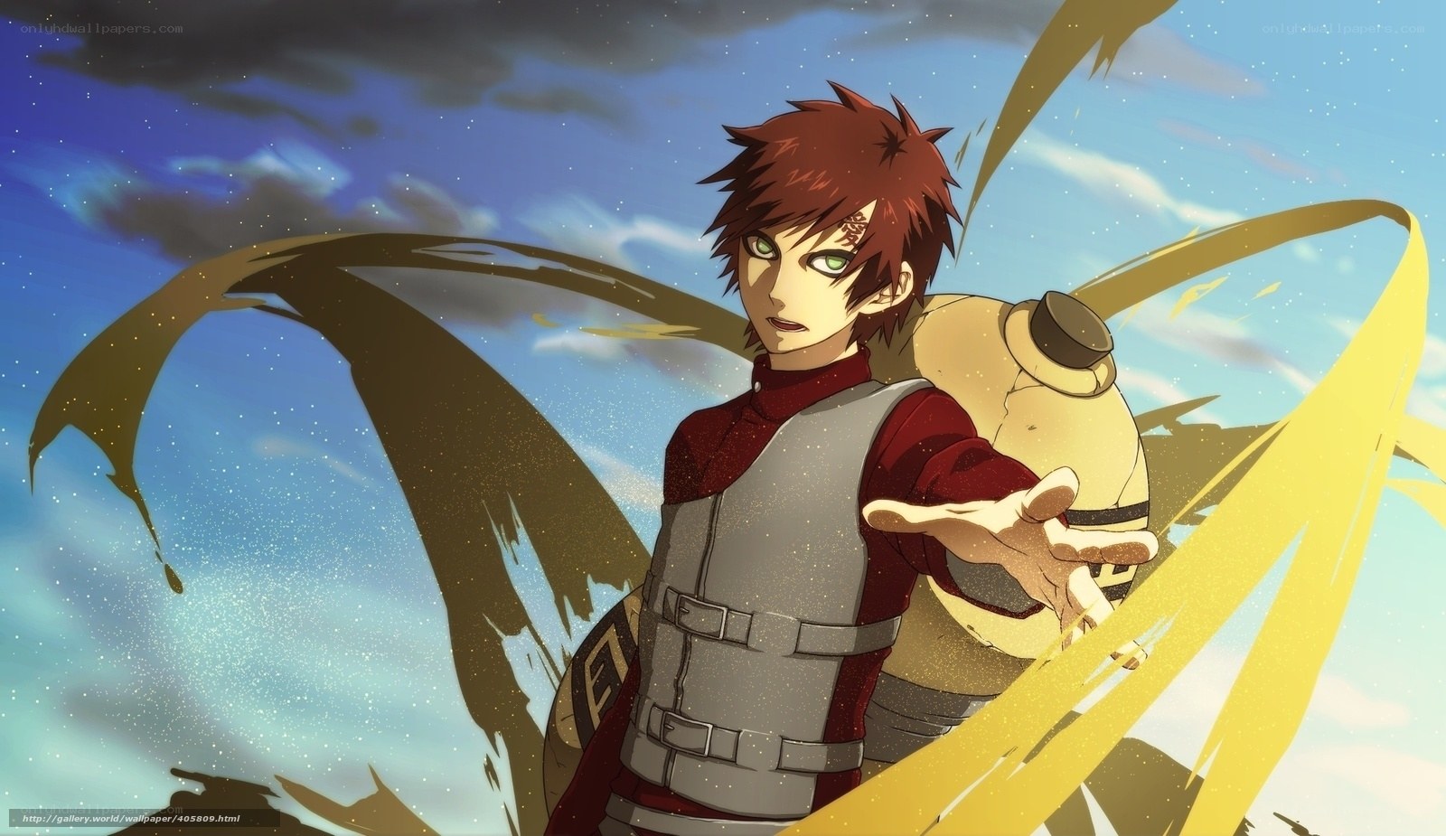 Anime character with sand powers