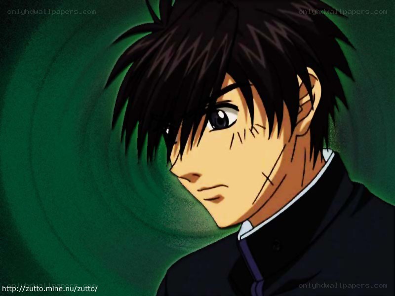 anime character with scar