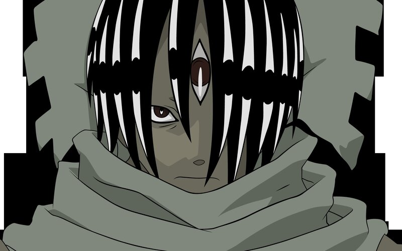 Anime Character with Scar — Gray