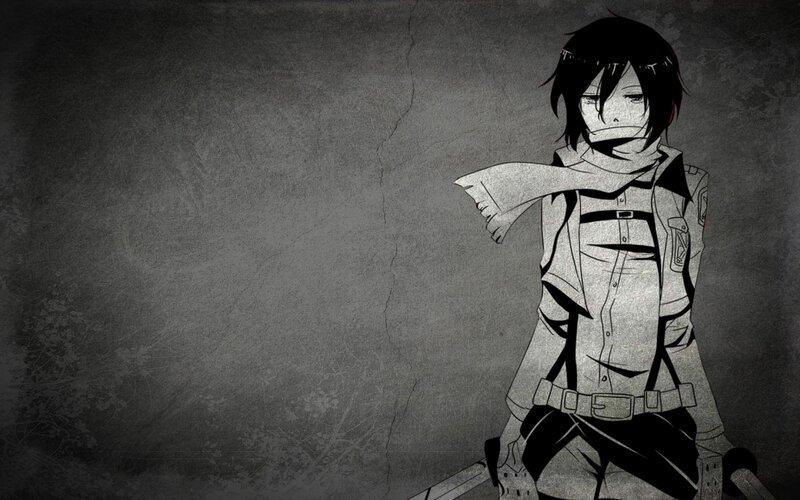 Anime Character with Scarf — Black