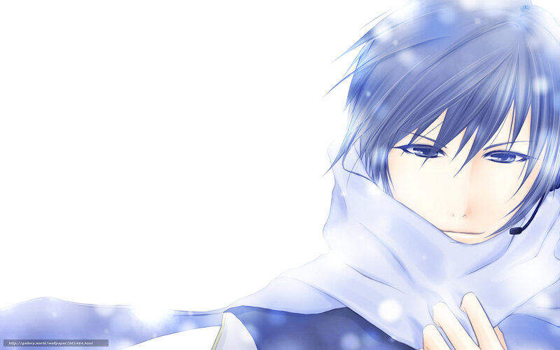 Anime Character with Scarf — Blue, Calm