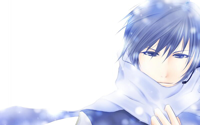 Anime Character with Scarf — Blue