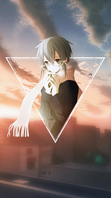 Anime Character with Scarf — Orange, Dramatic