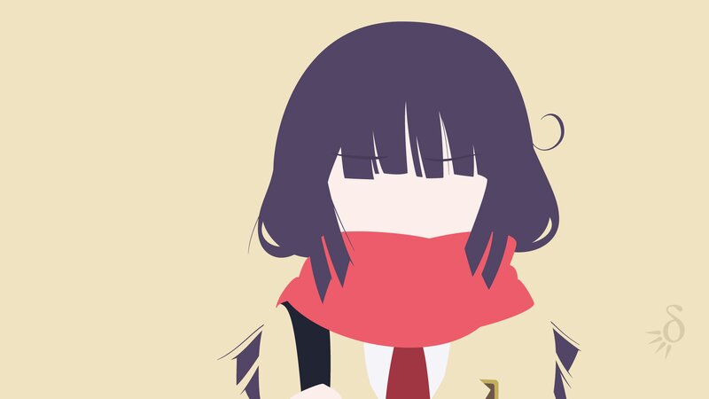 Anime Character with Scarf — Purple, Calm