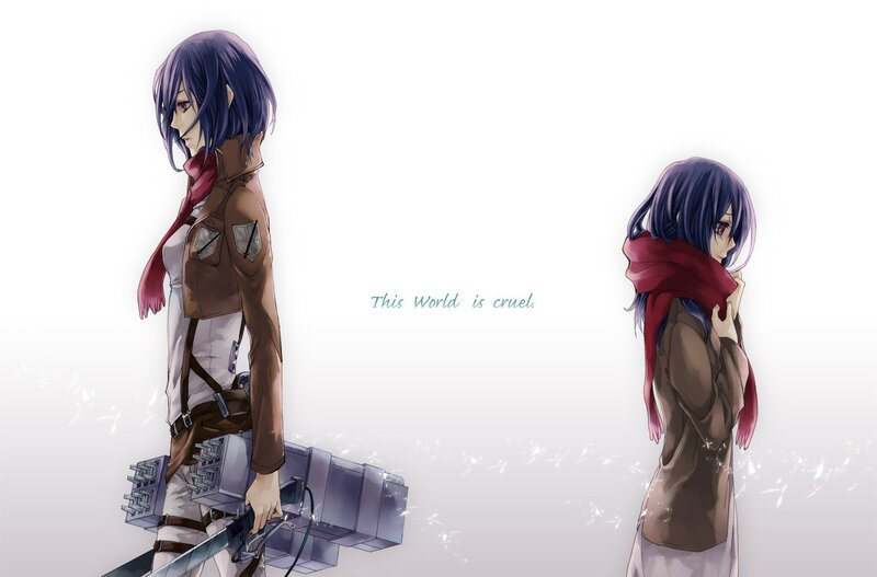Anime Character with Scarf — Purple