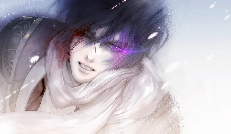 Anime Character with Scarf — White