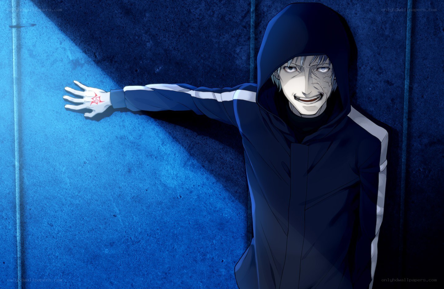 anime character with scarred face