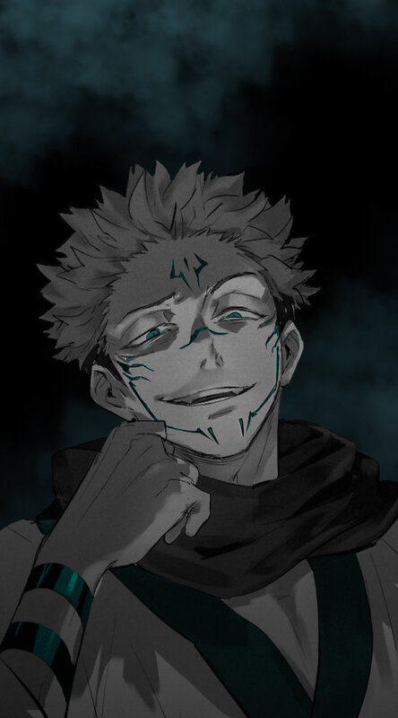 Anime Character with Scars — Black, Dramatic, Night