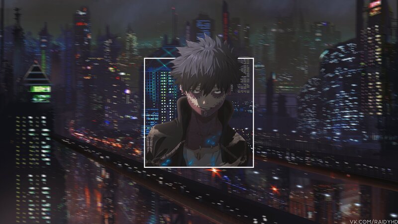 Anime Character with Scars — Black, Dramatic