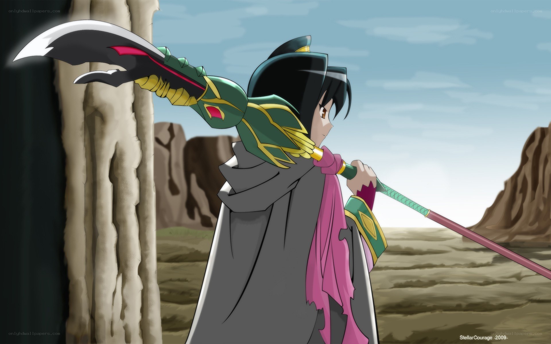 anime character with scythe