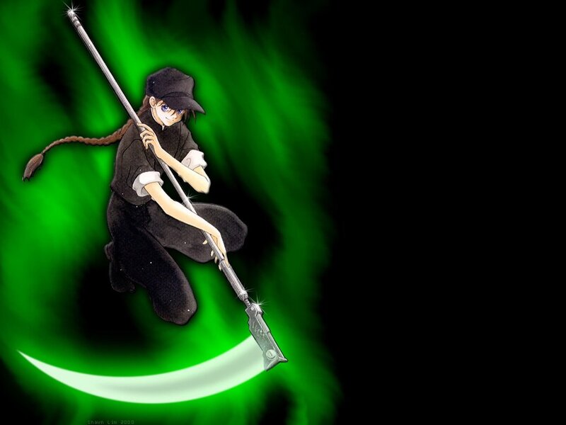 anime character with scythe