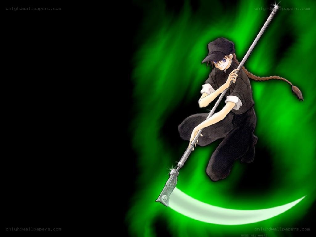 anime character with scythe