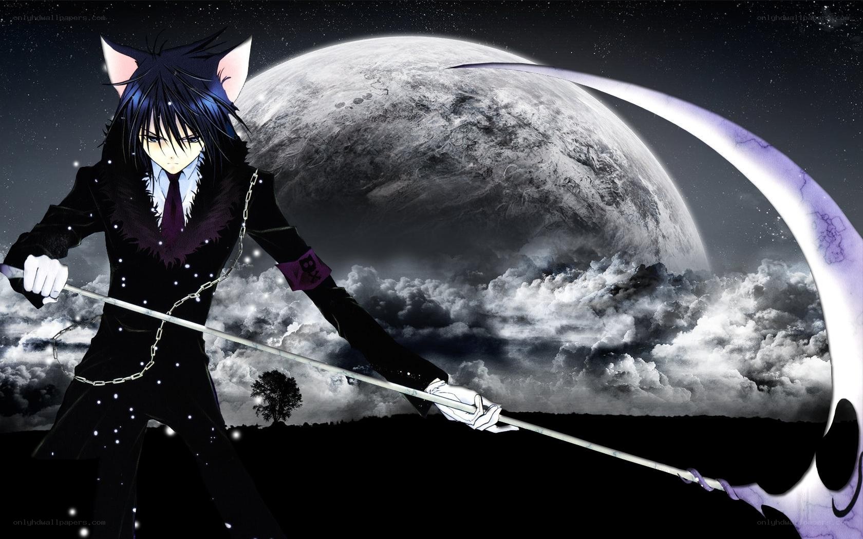 anime character with scythe
