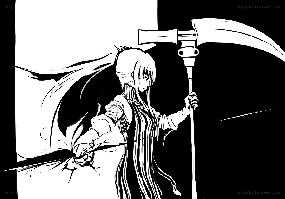 anime character with scythe