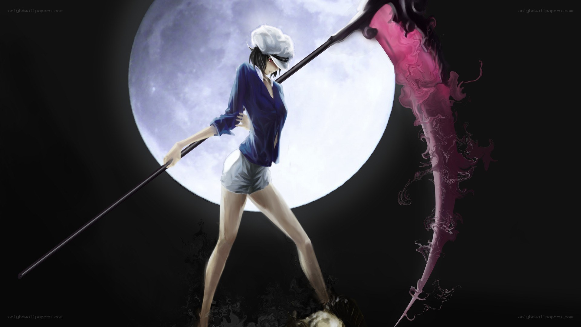 anime character with scythe