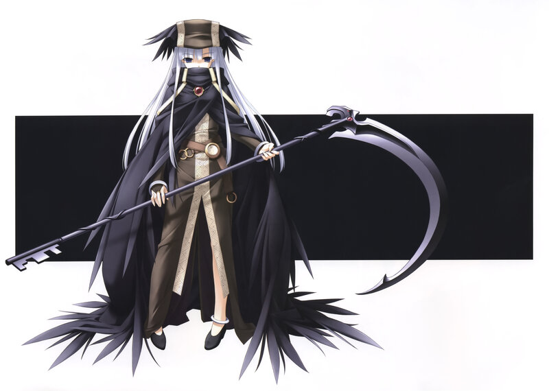Anime Character with Scythe — Black, Dramatic, Cloak