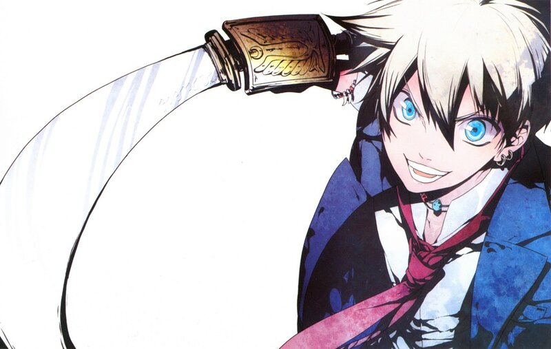 Anime Character with Scythe — Blue, Dramatic