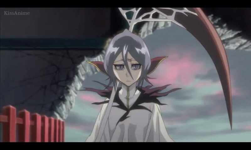 Anime Character with Scythe — Gray, Dramatic, Sunset