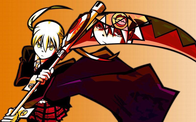 Anime Character with Scythe — Orange, Dramatic