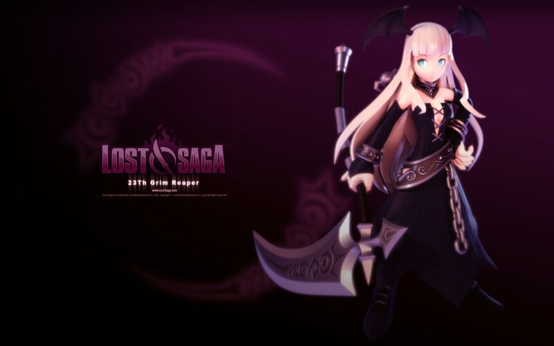 Anime Character with Scythe — Purple, Dark