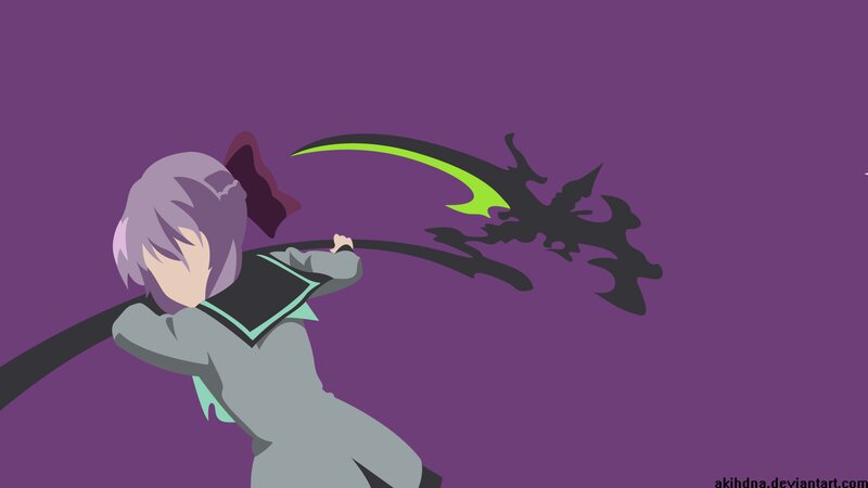 Anime Character with Scythe — Purple, Dramatic, Digital Art