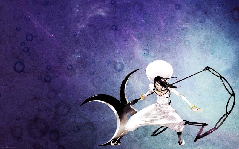 Anime Character with Scythe — Purple, Dramatic, Manga, White Dress