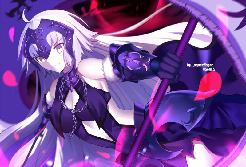 Anime Character with Scythe — Purple, Dramatic