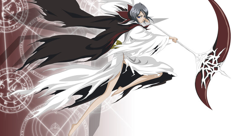 Anime Character with Scythe — White