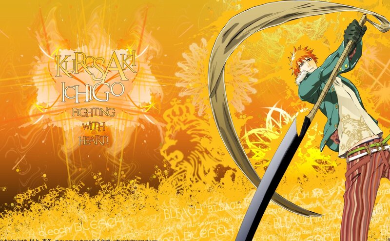Anime Character with Scythe — Yellow