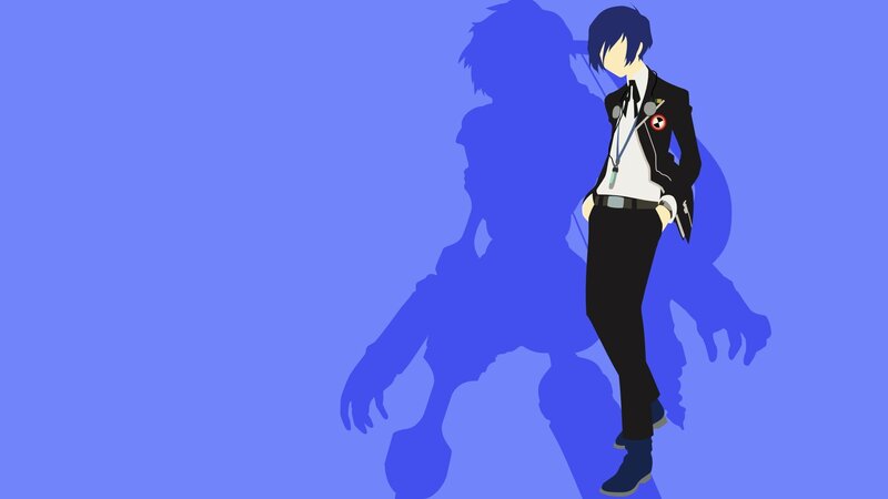 Anime Character with Shadow — Blue, Dramatic