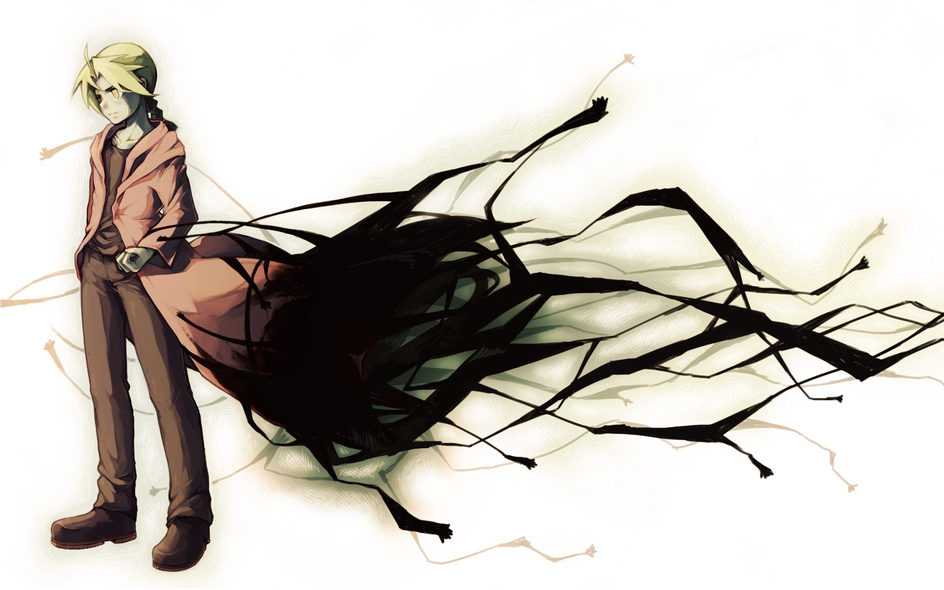 anime character with shadow creature