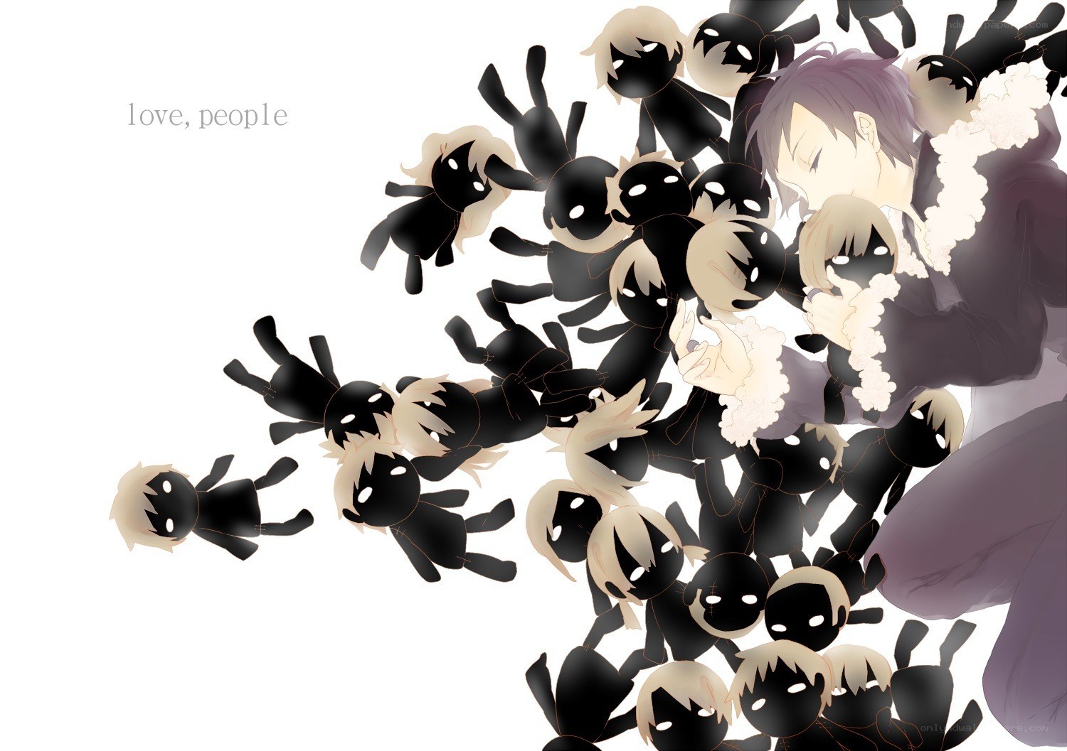 anime character with shadow figures