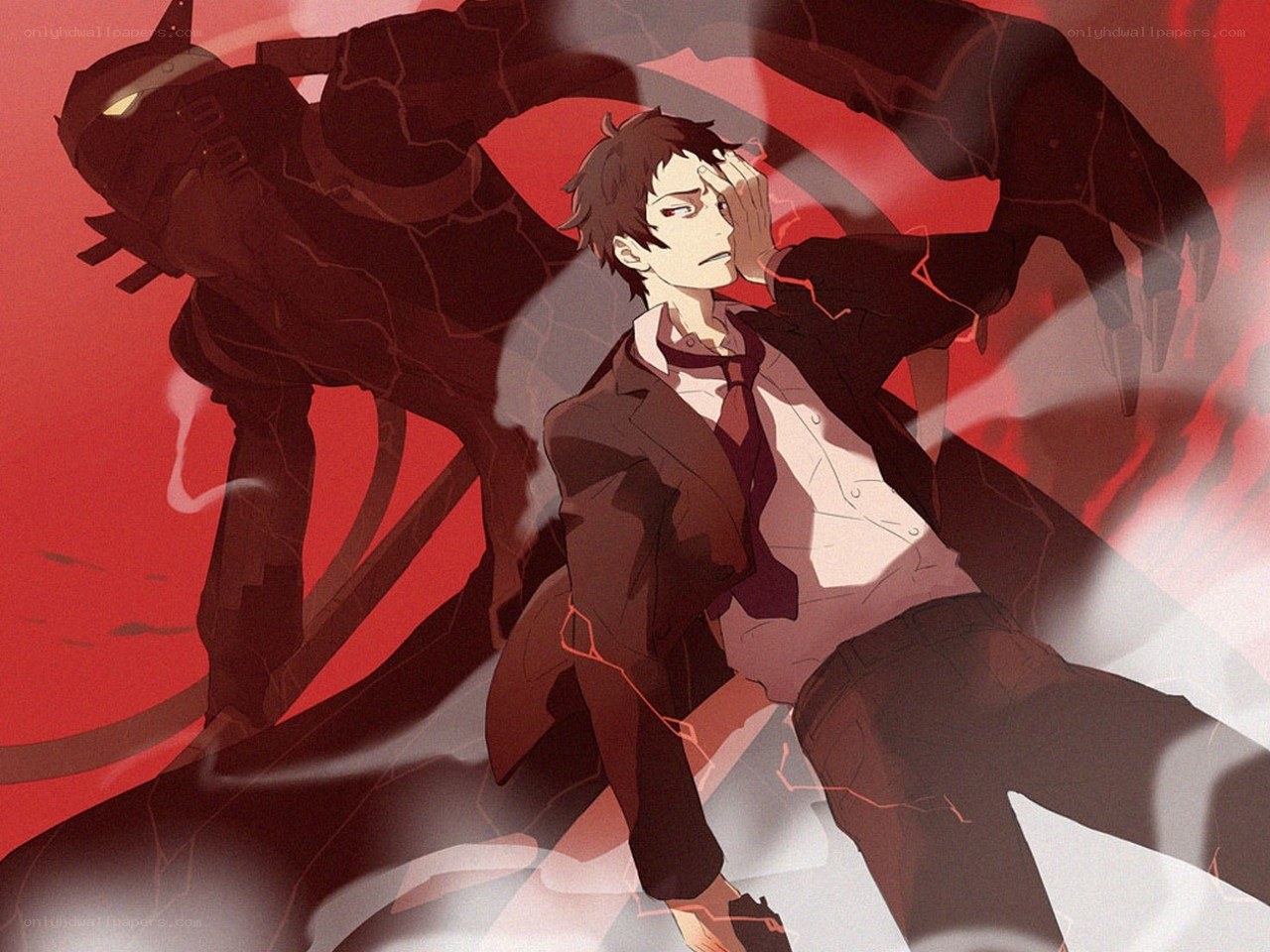 anime character with shadow monster