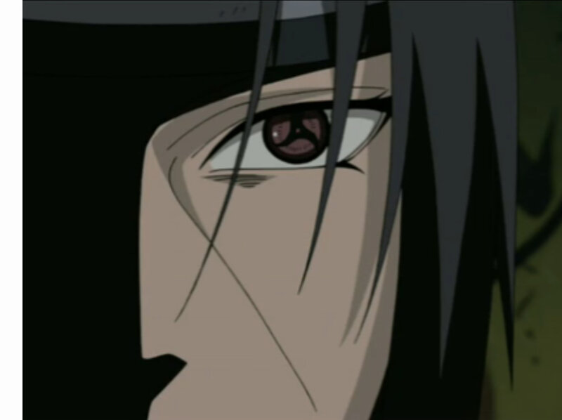 anime character with sharingan eye