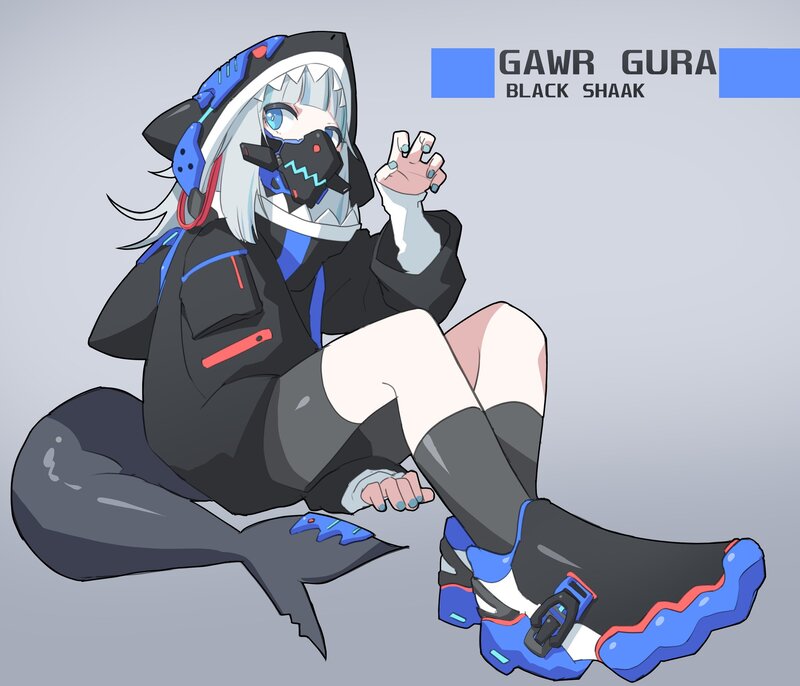 Anime Character with Shark Hood