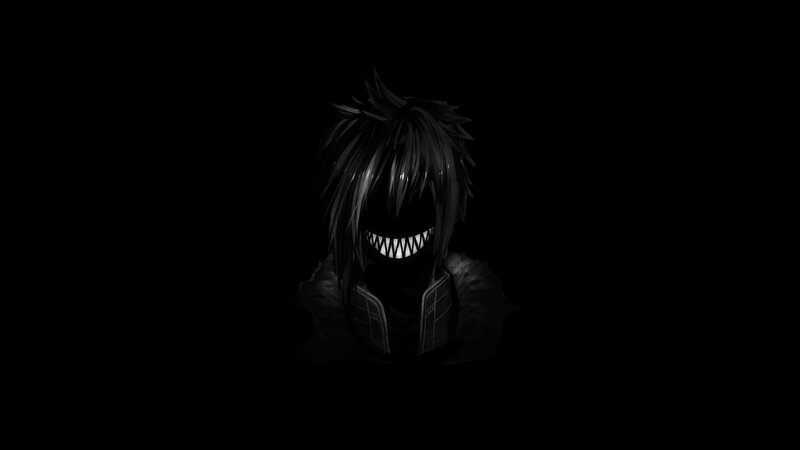 Anime Character with Sharp Teeth — Black, Dark