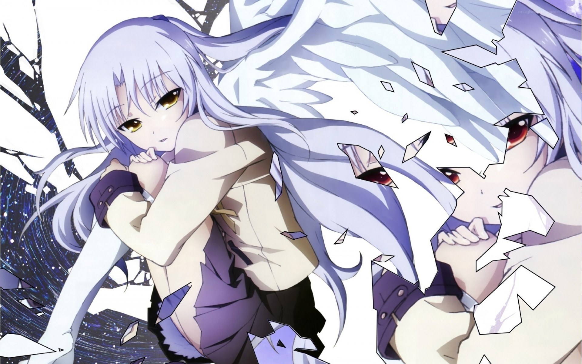Anime character with shattered reflection
