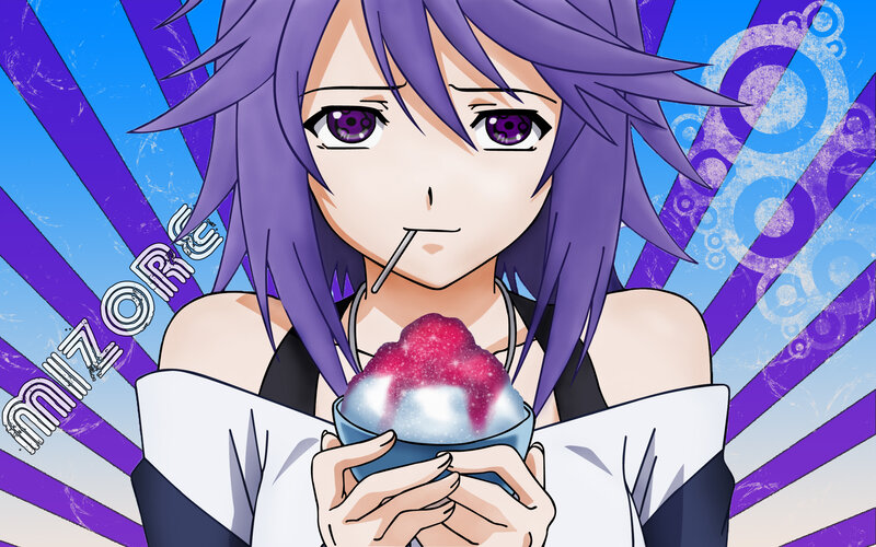 anime character with shaved ice