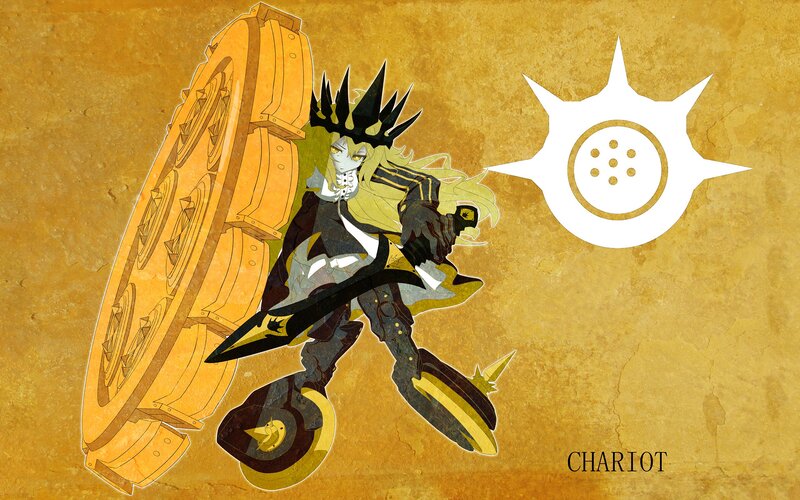 Anime Character with Shield — Yellow