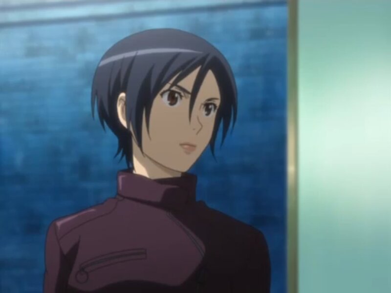 Anime Character with Short Hair — Blue