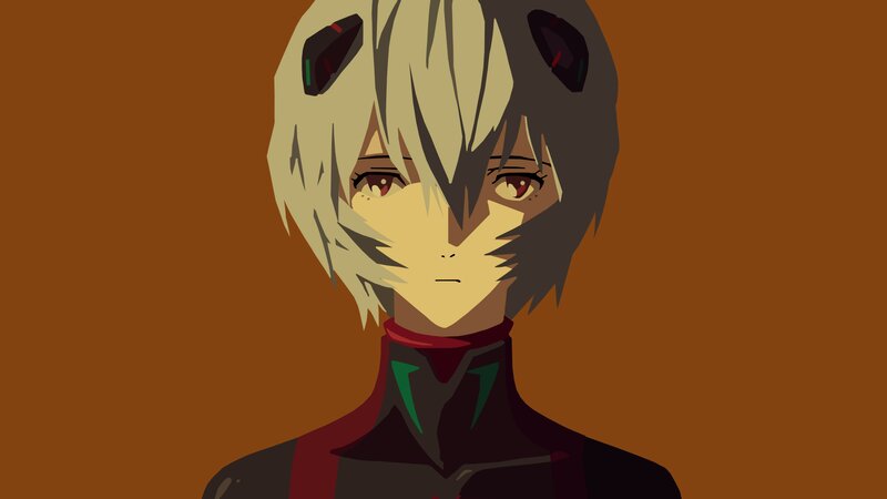 Anime Character with Short Hair — Brown, Serious