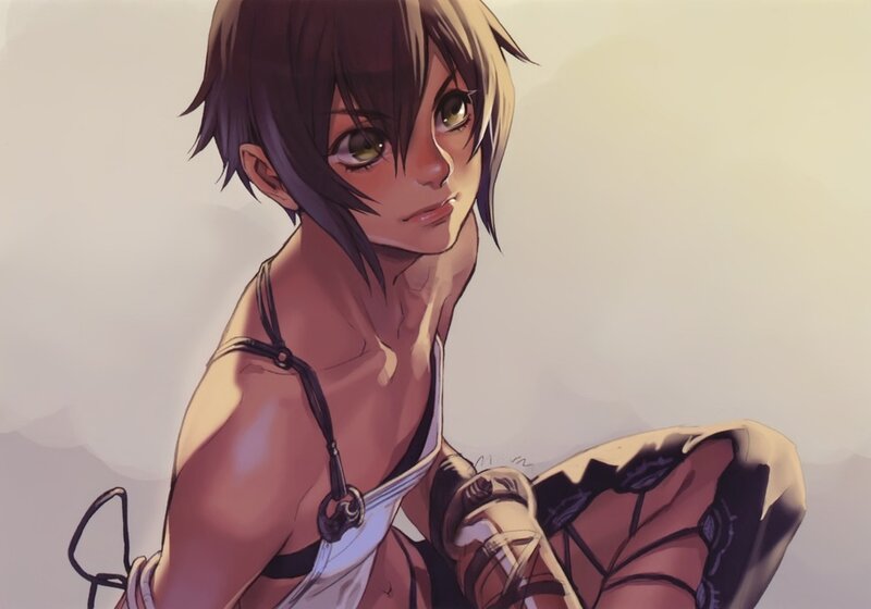 Anime Character with Short Hair — Brown