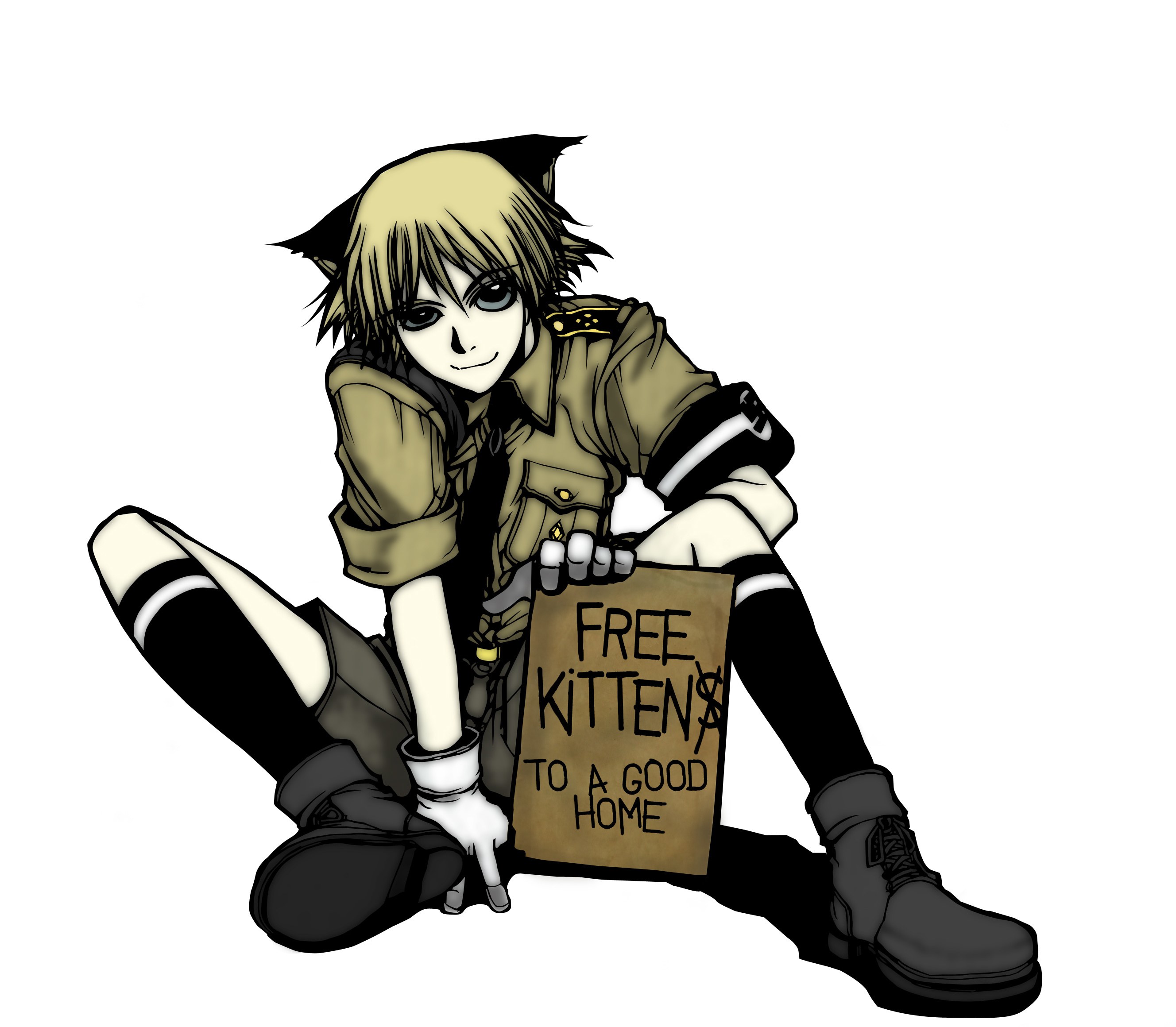 anime character with sign