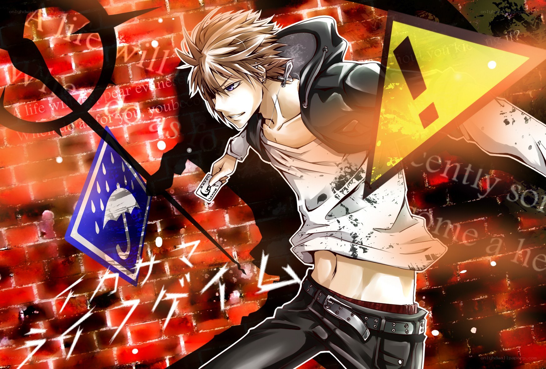 anime character with signs