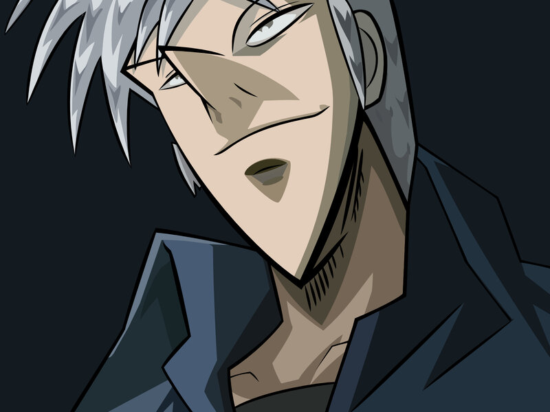 anime character with silver hair
